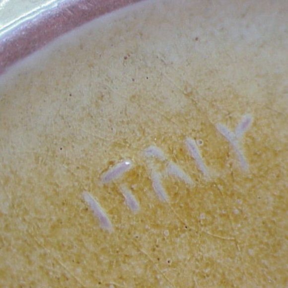 VTG set of handpainted in Italy Square Serving Fruit Wine & Cheese plates 8.5" - Picture 5 of 6